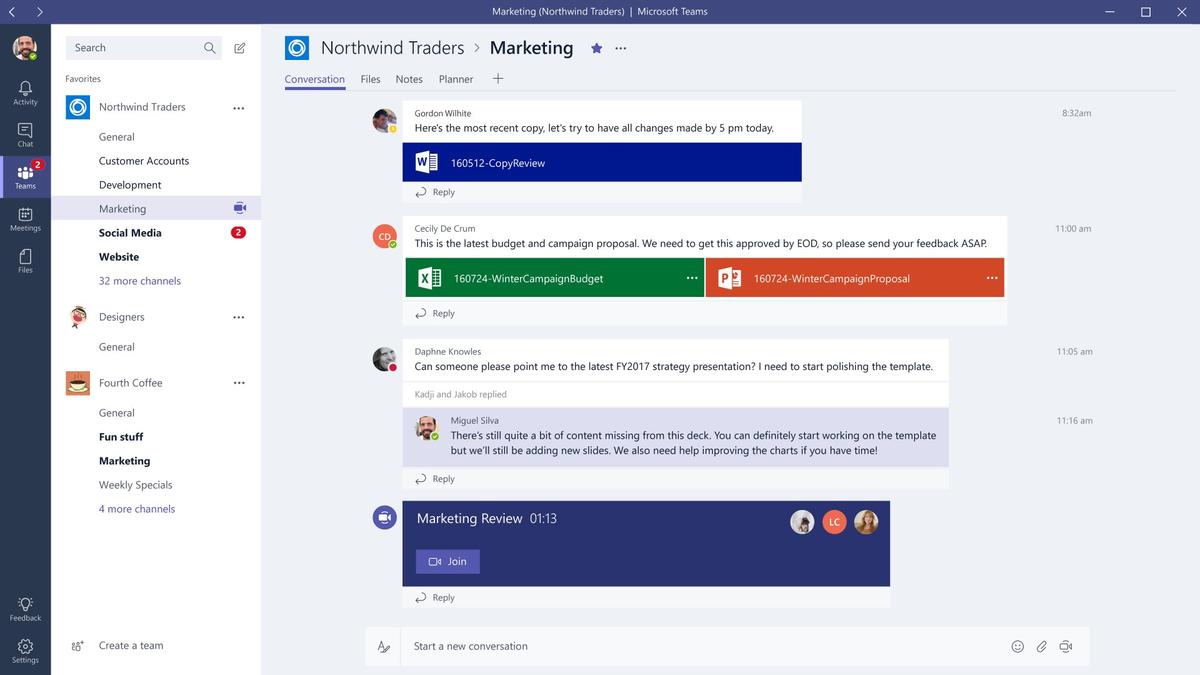 Microsoft Teams UI